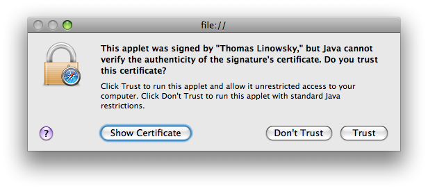 Trust the certificate to be able to use the Template Builder Trust the certificate to be able to use the Template Builder