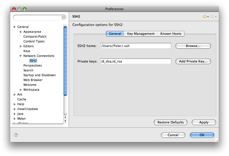 Eclipse screenshot: Key management in Eclipse. Eclipse screenshot: Key management in Eclipse.