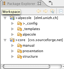 Eclipse screenshot: Example of 'package explorer' view