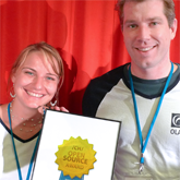Renata Sevcikova and Immo Wille holding the Swiss Open Source Award Certificate in Winterthur Renata Sevcikova and Immo Wille holding the Swiss Open Source Award Certificate in Winterthur